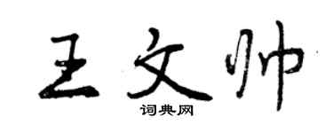 曾慶福王文帥行書個性簽名怎么寫