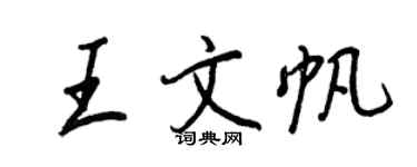 王正良王文帆行書個性簽名怎么寫