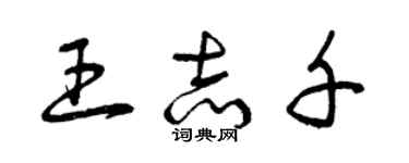 曾慶福王志千草書個性簽名怎么寫