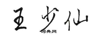 駱恆光王少仙行書個性簽名怎么寫