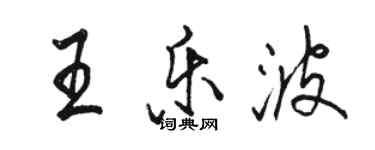 駱恆光王樂波行書個性簽名怎么寫