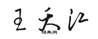 駱恆光王夭江草書個性簽名怎么寫