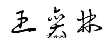 曾慶福王奕林草書個性簽名怎么寫