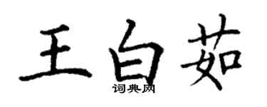 丁謙王白茹楷書個性簽名怎么寫