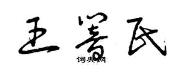 曾慶福王響民草書個性簽名怎么寫