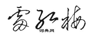 駱恆光雷紅梅草書個性簽名怎么寫