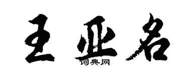 胡問遂王亞名行書個性簽名怎么寫