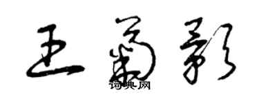 曾慶福王菊影草書個性簽名怎么寫