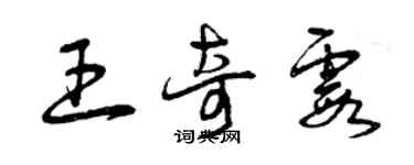 曾慶福王奇霞草書個性簽名怎么寫