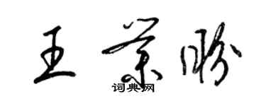 梁錦英王業盼草書個性簽名怎么寫