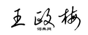 梁錦英王政梅草書個性簽名怎么寫