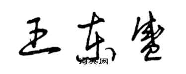 曾慶福王東盛草書個性簽名怎么寫