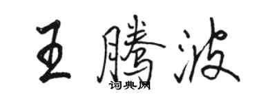 駱恆光王騰波行書個性簽名怎么寫