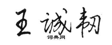 駱恆光王誠韌行書個性簽名怎么寫