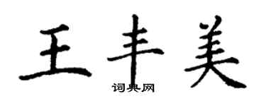 丁謙王豐美楷書個性簽名怎么寫