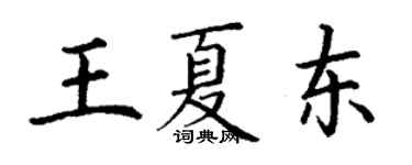丁謙王夏東楷書個性簽名怎么寫