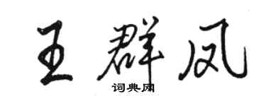 駱恆光王群鳳行書個性簽名怎么寫
