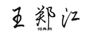 駱恆光王鄭江行書個性簽名怎么寫