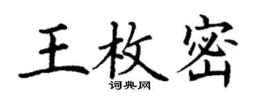丁謙王枚密楷書個性簽名怎么寫