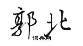 駱恆光郭北行書個性簽名怎么寫