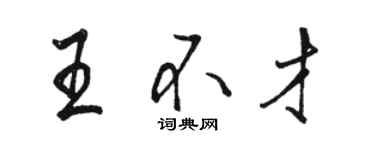 駱恆光王不才行書個性簽名怎么寫