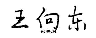 曾慶福王向東行書個性簽名怎么寫