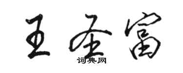 駱恆光王聖富行書個性簽名怎么寫