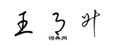 梁錦英王月升草書個性簽名怎么寫