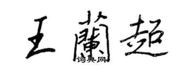 王正良王蘭超行書個性簽名怎么寫