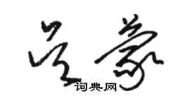 駱恆光吳蒙草書個性簽名怎么寫