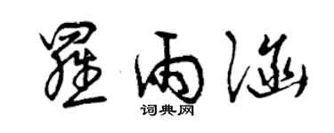 曾慶福羅雨涵草書個性簽名怎么寫
