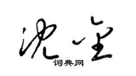 梁錦英沈金草書個性簽名怎么寫