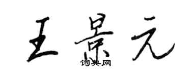 王正良王景元行書個性簽名怎么寫