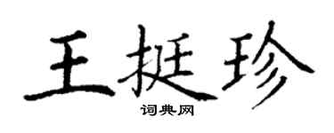 丁謙王挺珍楷書個性簽名怎么寫