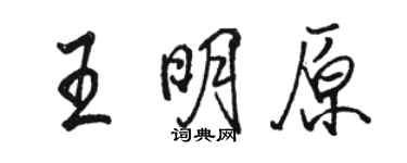 駱恆光王明原行書個性簽名怎么寫