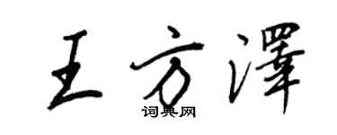 王正良王方澤行書個性簽名怎么寫