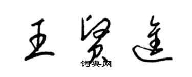 梁錦英王賢進草書個性簽名怎么寫