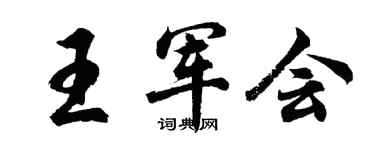 胡問遂王軍會行書個性簽名怎么寫