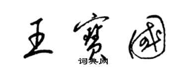 梁錦英王寶國草書個性簽名怎么寫