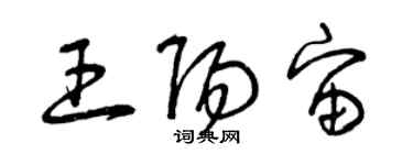 曾慶福王陽宙草書個性簽名怎么寫