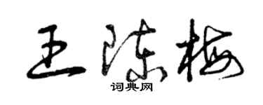 曾慶福王陳梅草書個性簽名怎么寫