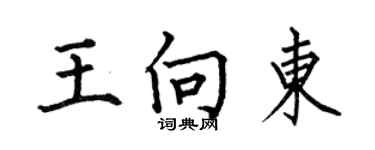 何伯昌王向東楷書個性簽名怎么寫