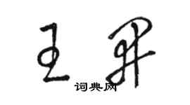 駱恆光王開草書個性簽名怎么寫