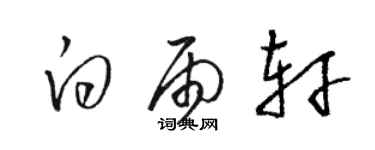 駱恆光白雨軒草書個性簽名怎么寫