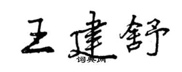 曾慶福王建舒行書個性簽名怎么寫