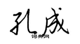 王正良孔成行書個性簽名怎么寫