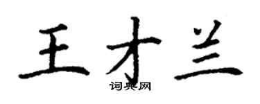 丁謙王才蘭楷書個性簽名怎么寫