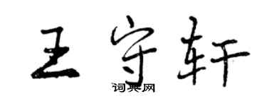 曾慶福王守軒行書個性簽名怎么寫