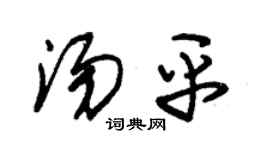 朱錫榮湯平草書個性簽名怎么寫