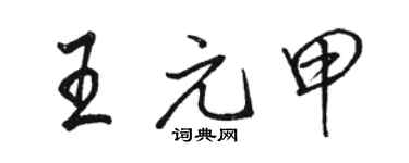 駱恆光王元甲行書個性簽名怎么寫